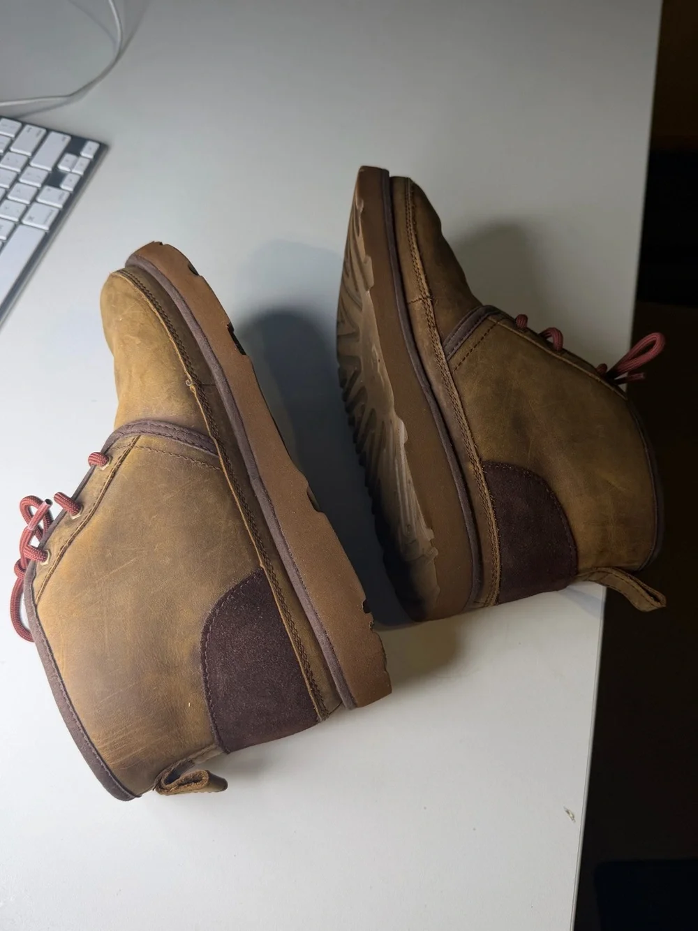 UGG Mens Neumel II Waterproof Wool Lined Chukka Boot Grizzly Brown Size 6